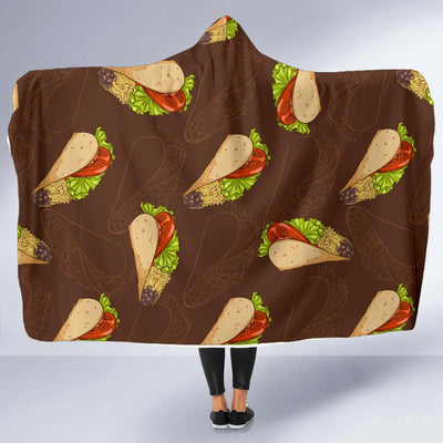 Taco Pattern Print Design TC08 Hooded Blanket-JORJUNE.COM