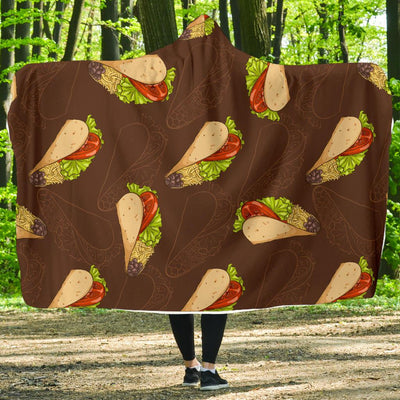 Taco Pattern Print Design TC08 Hooded Blanket-JORJUNE.COM