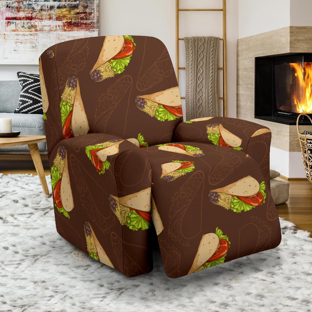 Taco Pattern Print Design TC08 Recliner Slipcover-JORJUNE.COM
