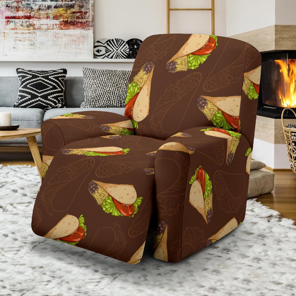 Taco Pattern Print Design TC08 Recliner Slipcover-JORJUNE.COM