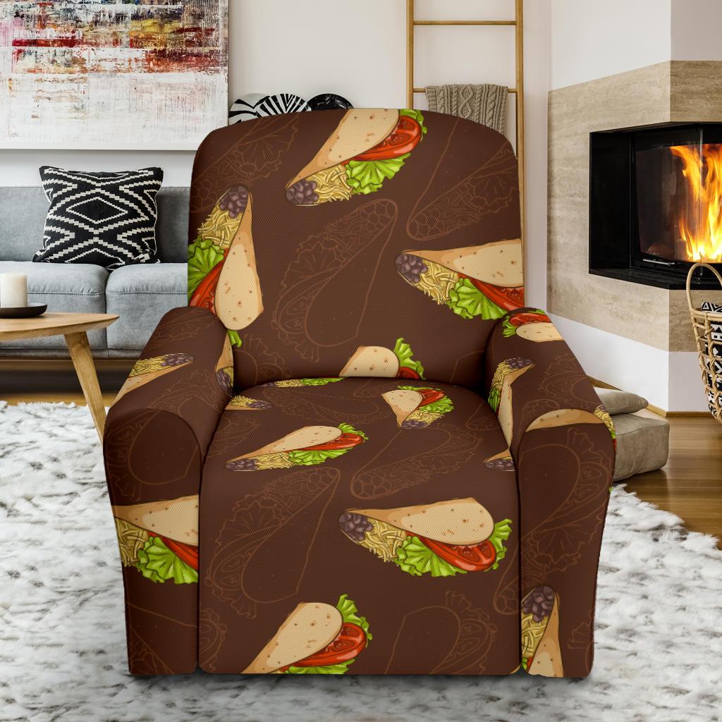 Taco Pattern Print Design TC08 Recliner Slipcover-JORJUNE.COM
