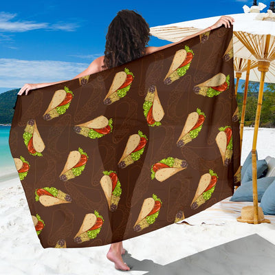 Taco Pattern Print Design TC08 Sarong Pareo Wrap-JORJUNE.COM