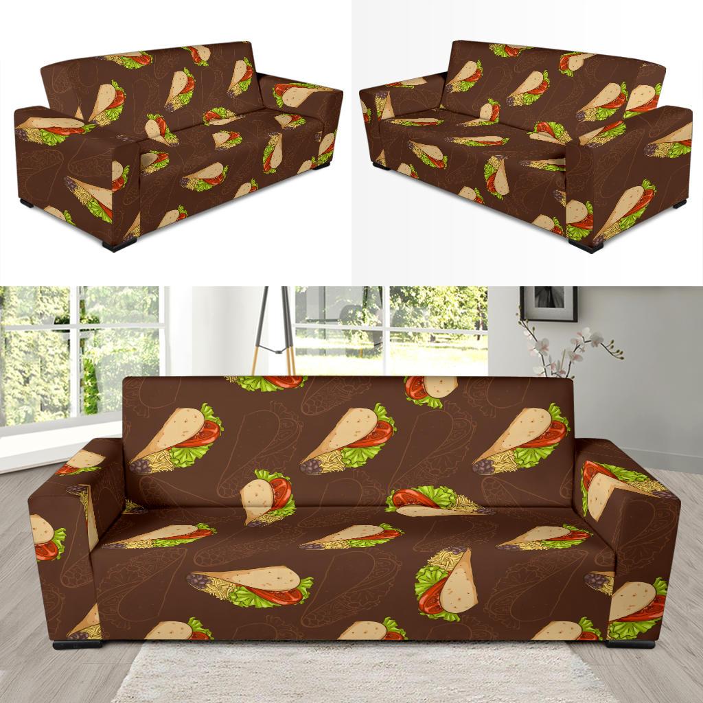 Taco Pattern Print Design TC08 Sofa Slipcover-JORJUNE.COM