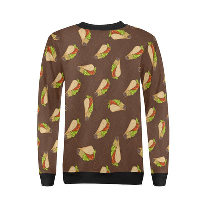Taco Pattern Print Design TC08 Women Long Sleeve Sweatshirt-JorJune