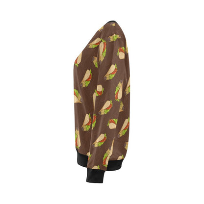 Taco Pattern Print Design TC08 Women Long Sleeve Sweatshirt-JorJune