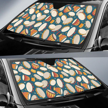 Tambourine Pattern Print Design 01 Car Sun Shades-JORJUNE.COM