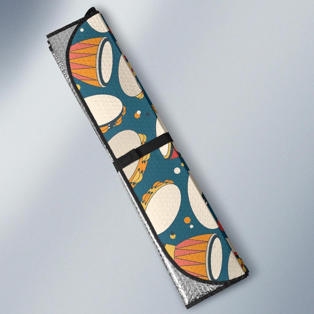 Tambourine Pattern Print Design 01 Car Sun Shades-JORJUNE.COM