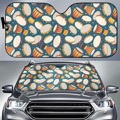 Tambourine Pattern Print Design 01 Car Sun Shades-JORJUNE.COM