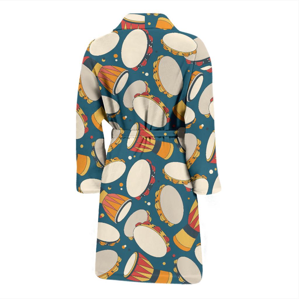 Tambourine Pattern Print Design 01 Men Bathrobe-JORJUNE.COM