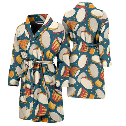 Tambourine Pattern Print Design 01 Men Bathrobe-JORJUNE.COM
