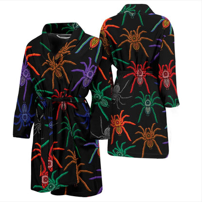 Tarantula Neon Color Pattern Print Design 03 Men Bathrobe-JORJUNE.COM