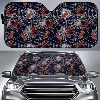 Tarantula Spiderwebs Pattern Print Design 01 Car Sun Shades-JORJUNE.COM
