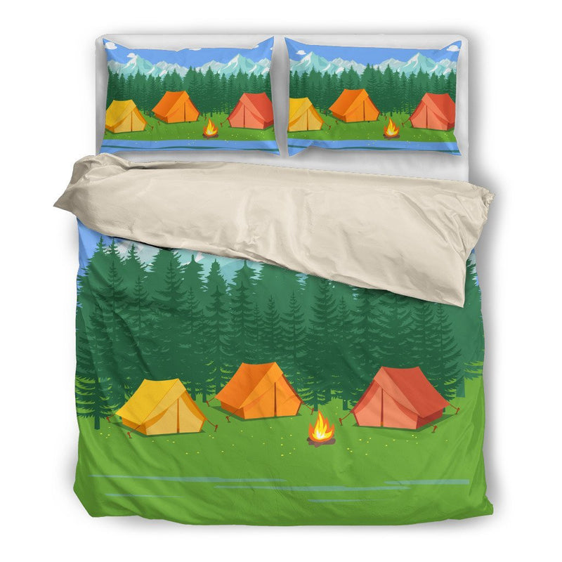 Tents Campfire Duvet Cover Bedding Set