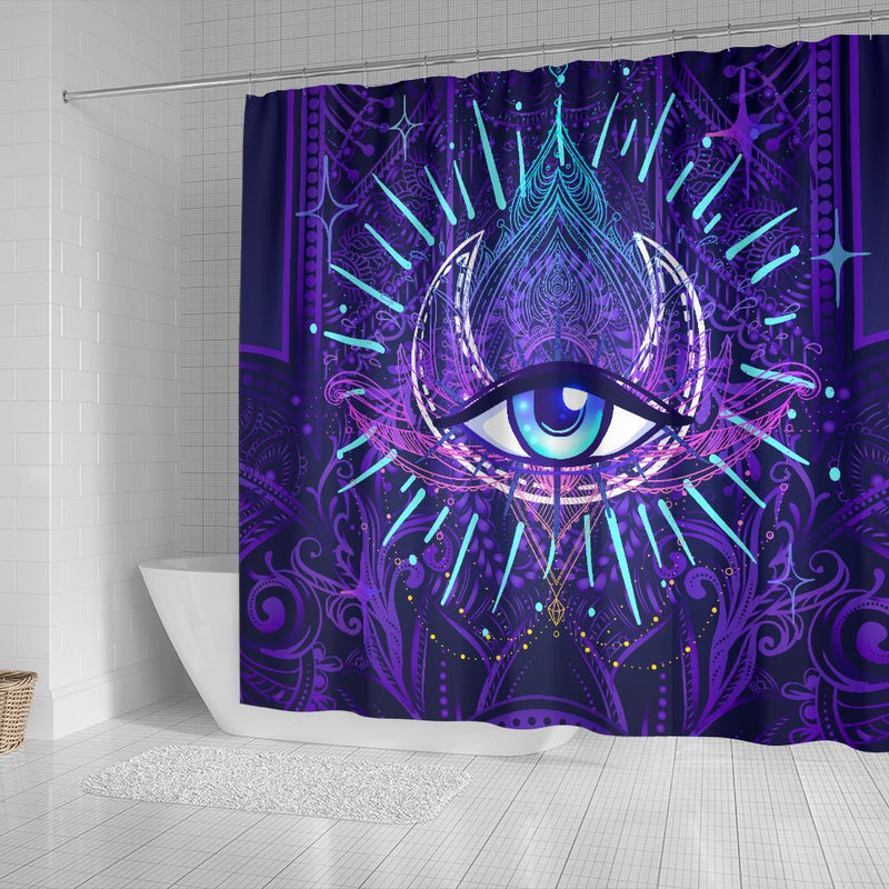 Third Eye Moon Mandala Shower Curtain