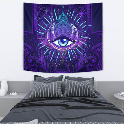 Third Eye Moon Mandala Wall Tapestry