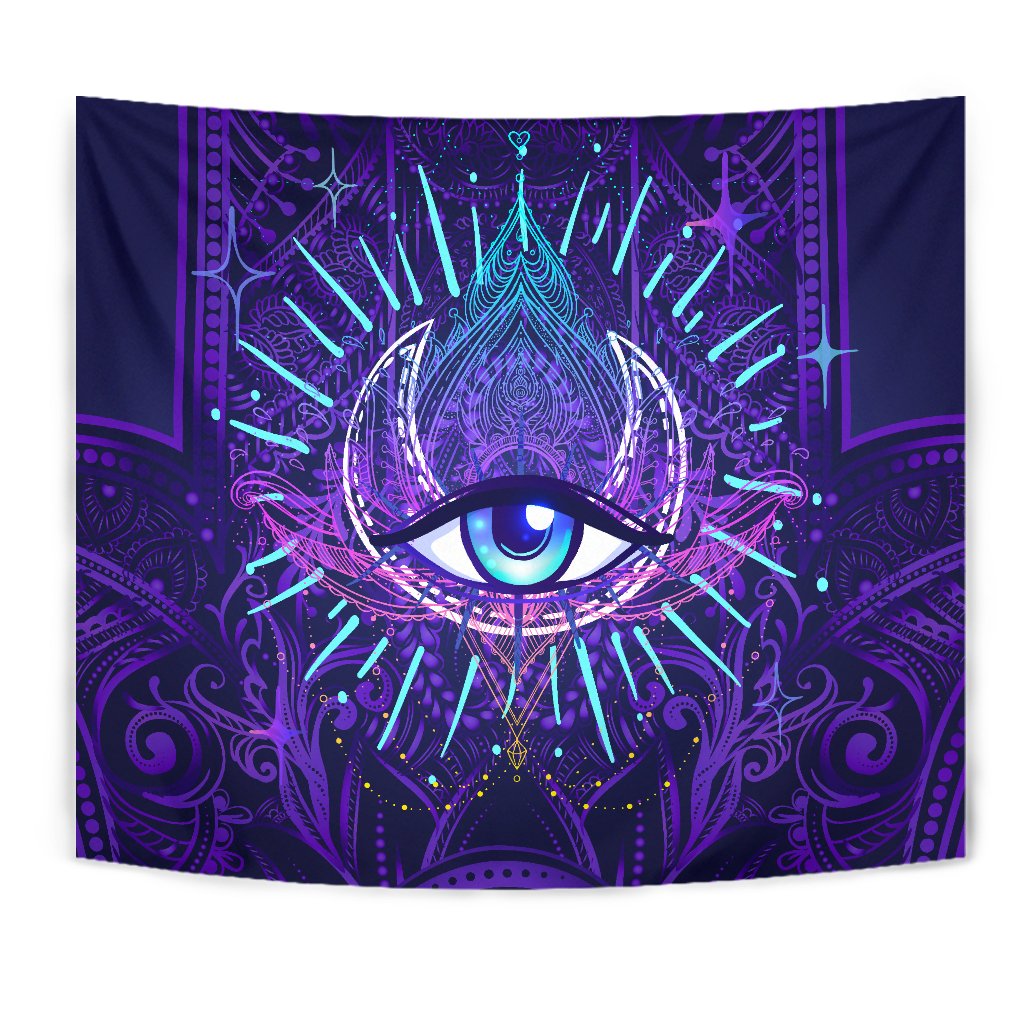 Third Eye Moon Mandala Wall Tapestry