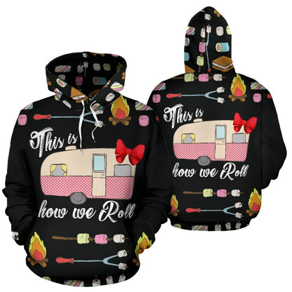 This is how we Roll Campfire Camping All Over Print Hoodie