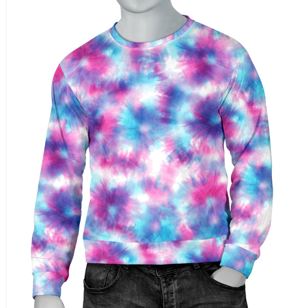 Tie Dry Blue Pink Men Crewneck Sweatshirt