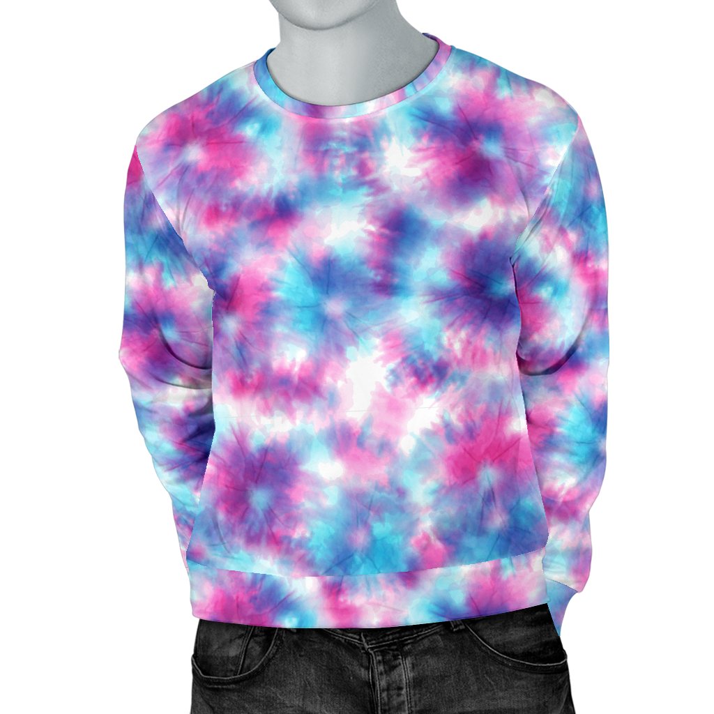 Tie Dry Blue Pink Men Crewneck Sweatshirt