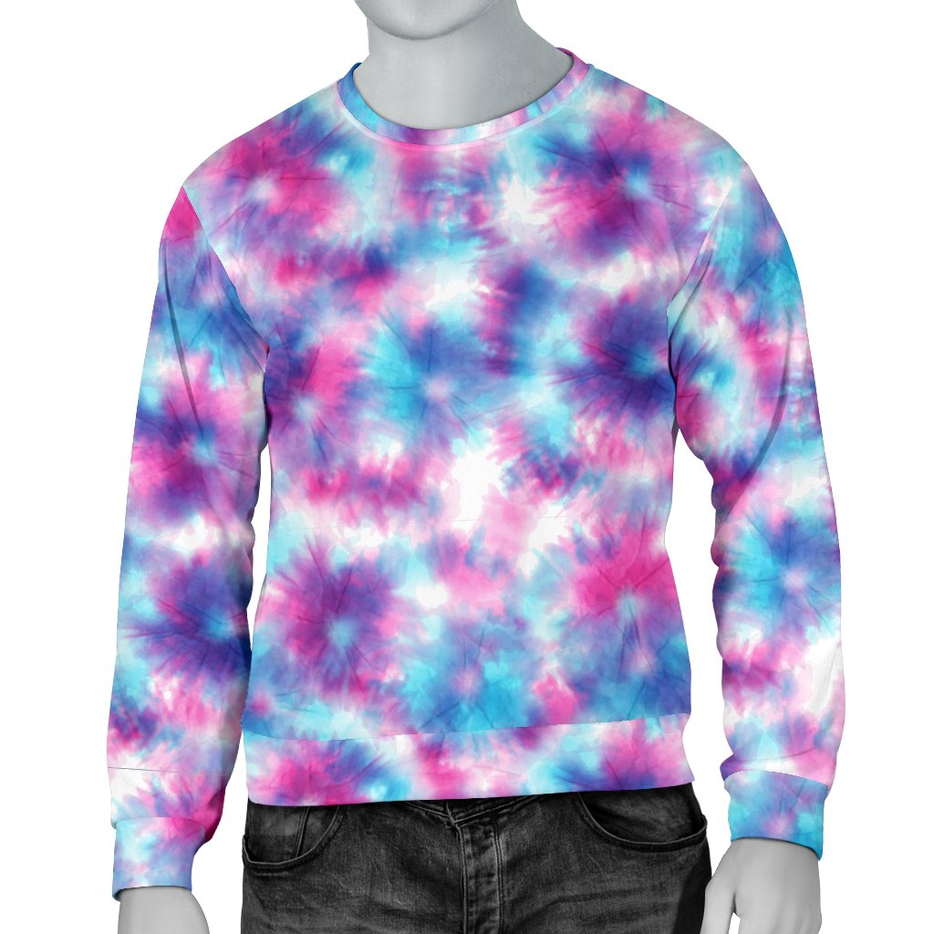 Tie Dry Blue Pink Men Crewneck Sweatshirt