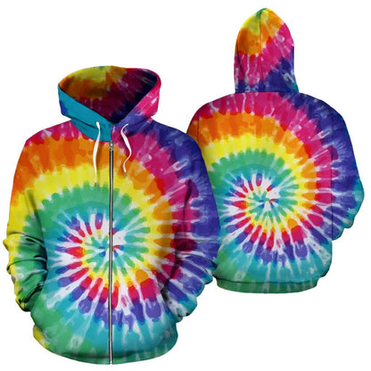 Tie Dry All Over Zip Up Hoodie