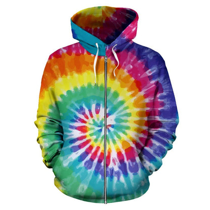 Tie Dry All Over Zip Up Hoodie