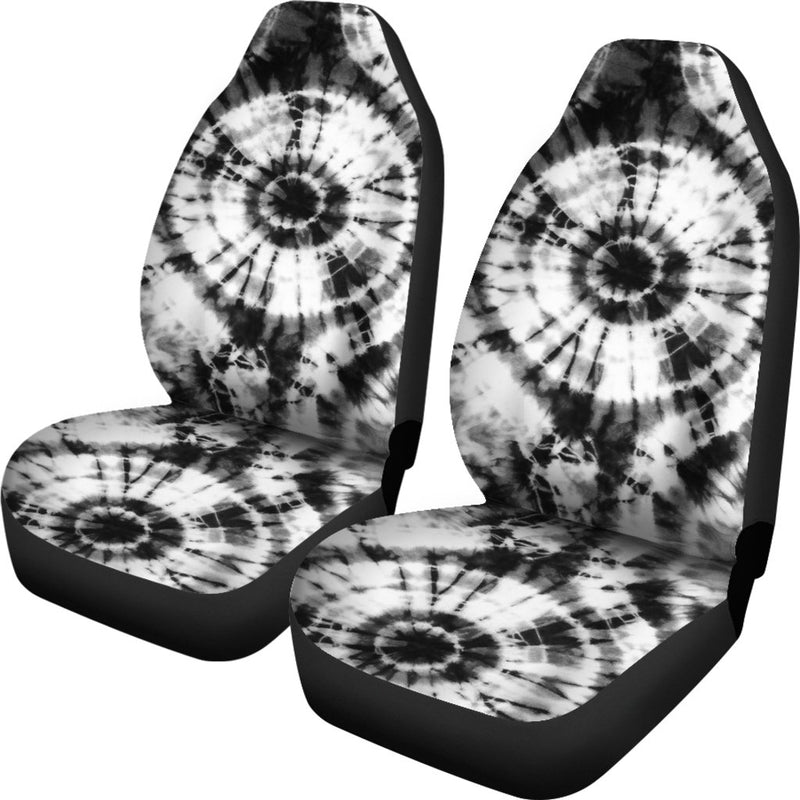 Tie Dye Black White Design Print Universal Fit Car Seat Covers-JorJune