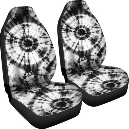 Tie Dye Black White Design Print Universal Fit Car Seat Covers-JorJune