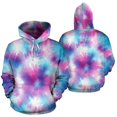 Tie Dry Blue Pink All Over Print Hoodie