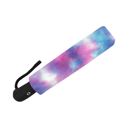 Tie Dye Blue Pink Automatic Foldable Umbrella