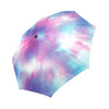Tie Dye Blue Pink Automatic Foldable Umbrella