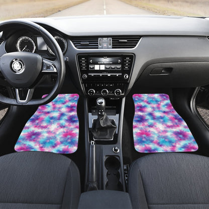 Tie Dry Blue Pink Car Floor Mats