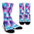 Tie Dry Blue Pink Crew Socks