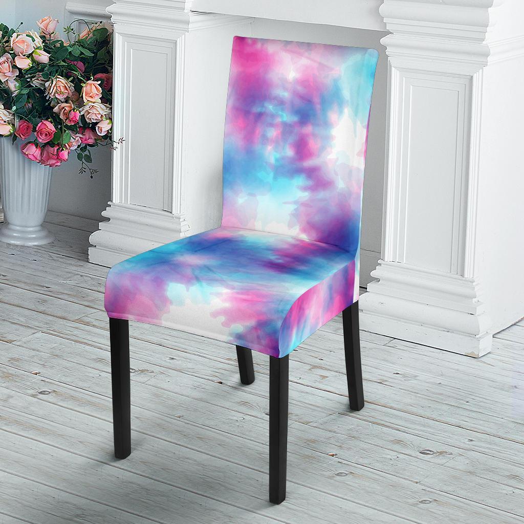 Tie Dye Blue Pink Dining Chair Slipcover-JORJUNE.COM