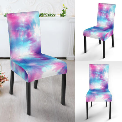 Tie Dye Blue Pink Dining Chair Slipcover-JORJUNE.COM