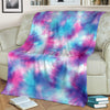 Tie Dye Blue Pink Fleece Blanket