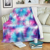 Tie Dye Blue Pink Fleece Blanket