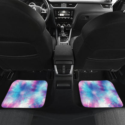 Tie Dye Blue Pink Front and Back Car Floor Mats