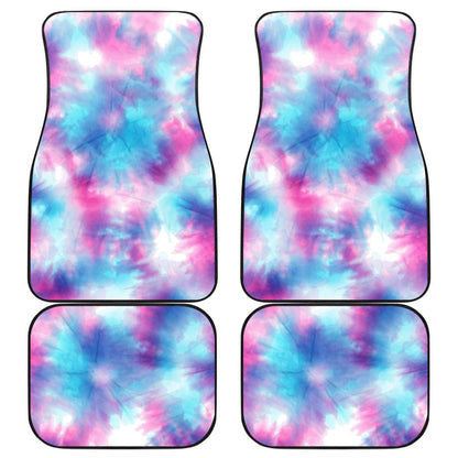 Tie Dye Blue Pink Front and Back Car Floor Mats