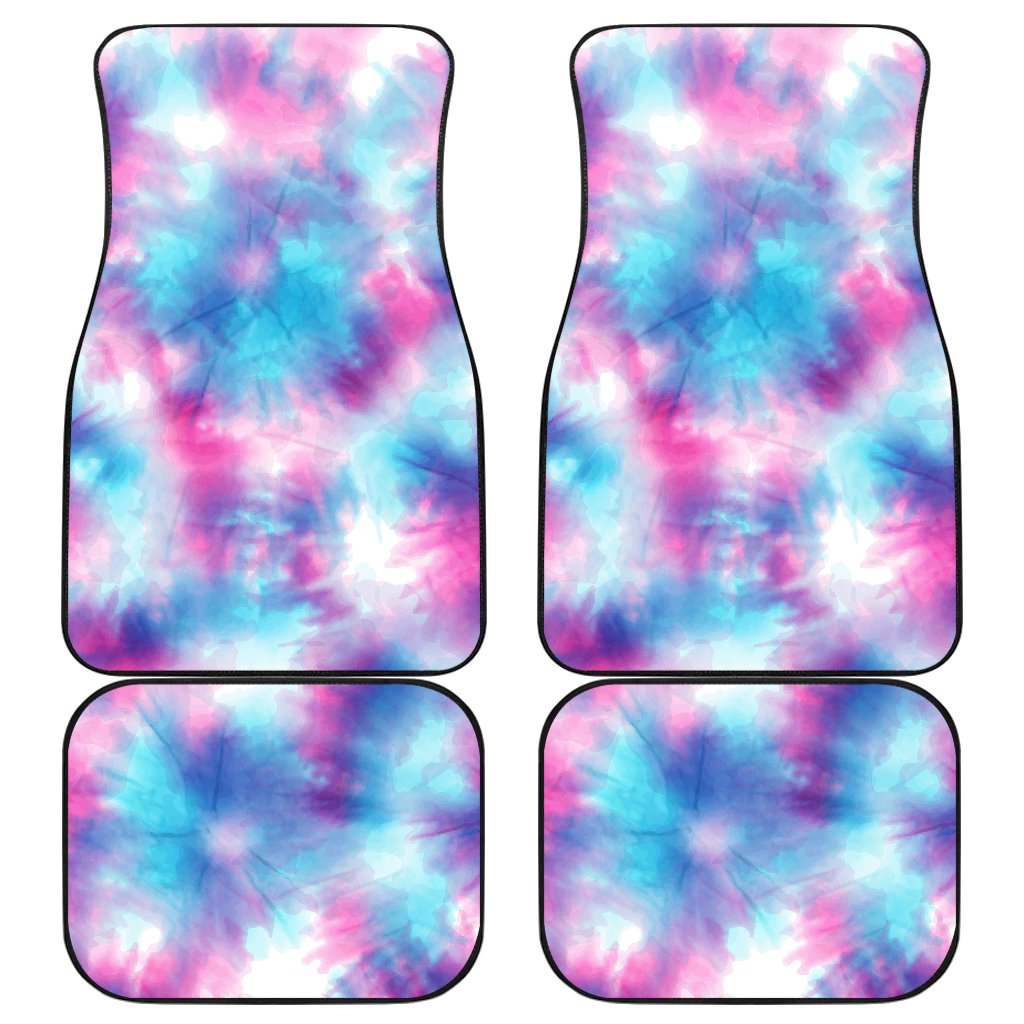 Tie Dye Blue Pink Front and Back Car Floor Mats