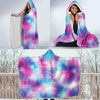 Tie Dye Blue Pink Hooded Blanket-JORJUNE.COM