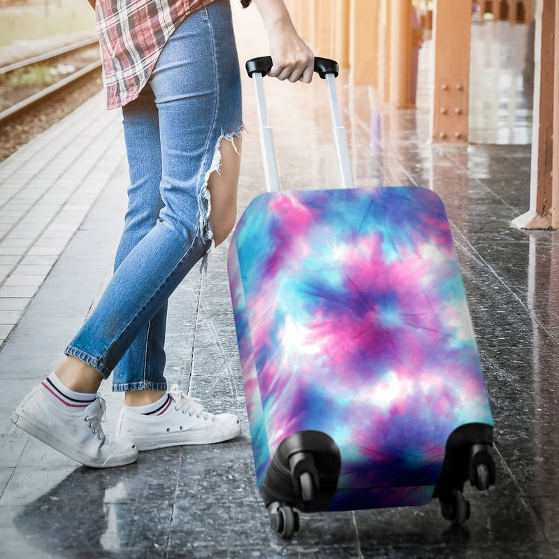 Tie Dye Blue Pink Luggage Cover Protector JorJune