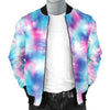 Tie Dye Blue Pink Men Casual Bomber Jacket