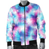 Tie Dye Blue Pink Men Casual Bomber Jacket