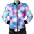 Tie Dye Blue Pink Men Casual Bomber Jacket