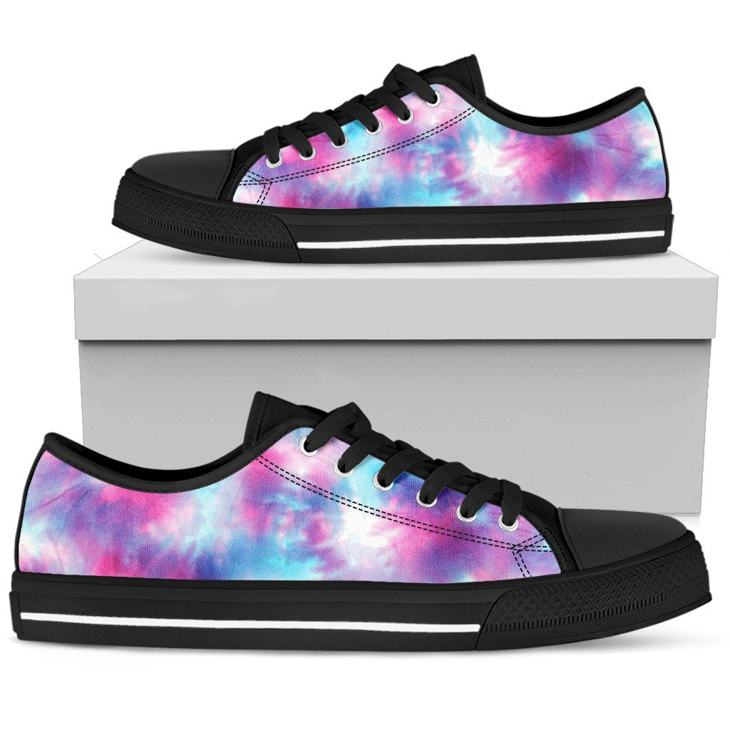 Tie Dye Blue Pink Men Low Top Shoes