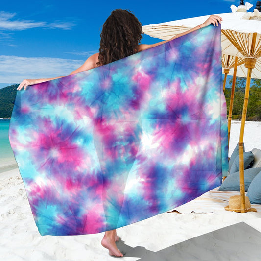 Tie Dye Blue Pink Sarong Pareo Wrap