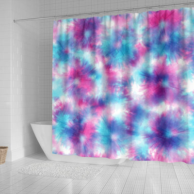 Tie Dye Blue Pink Shower Curtain