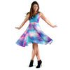 Tie Dye Blue Pink Sleeveless Mini Dress