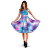 Tie Dye Blue Pink Sleeveless Mini Dress